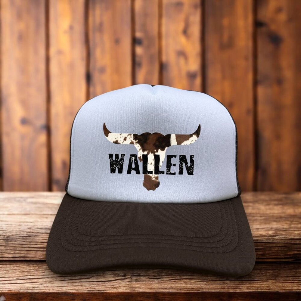 Morgan Wallen Mens Trucker Hat Brown Snapback Outlaw Country Baseball Cap